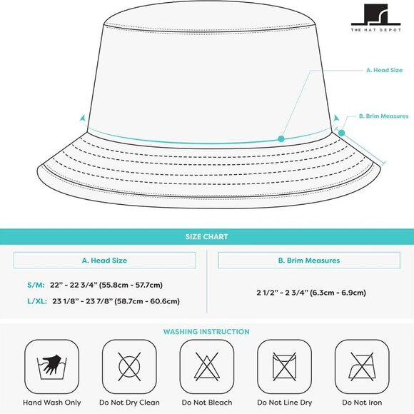 Bucket Hat - Unisex 100% Cotton & Denim UPF 50 Packable Summer Travel Beach Sun - Picture 8 of 8